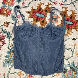 Urban Outfitters Blue Corset Top